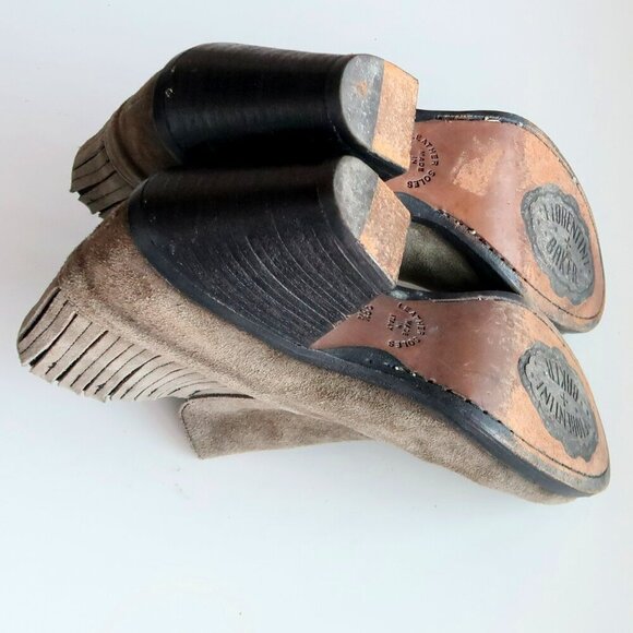 Fiorentini Baker Olive Military Green Suede Leather Heeled Ankle Boots Booties 8 - Picture 14 of 16